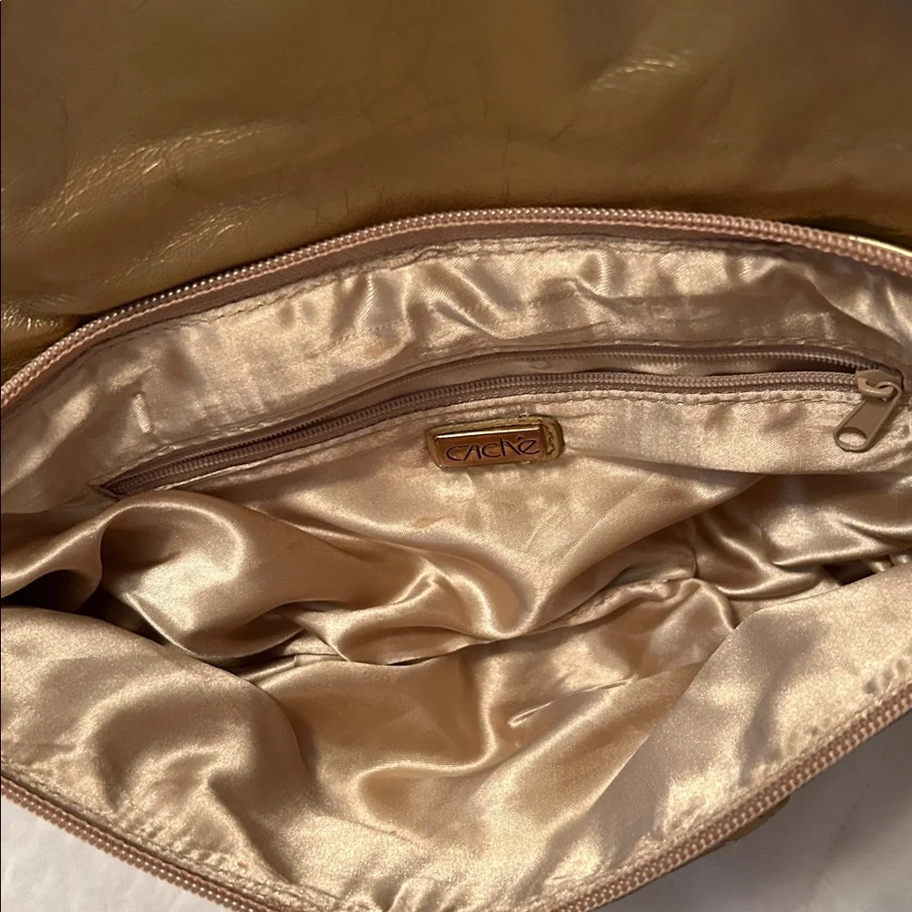 Cache Metallic Gold Clutch with Chain Strap - Picture 7 of 9